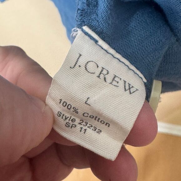 J. Crew Shirt Mens Large Blue Polo Short Sleeve Collared Cotton Classic Fit - Picture 3 of 7